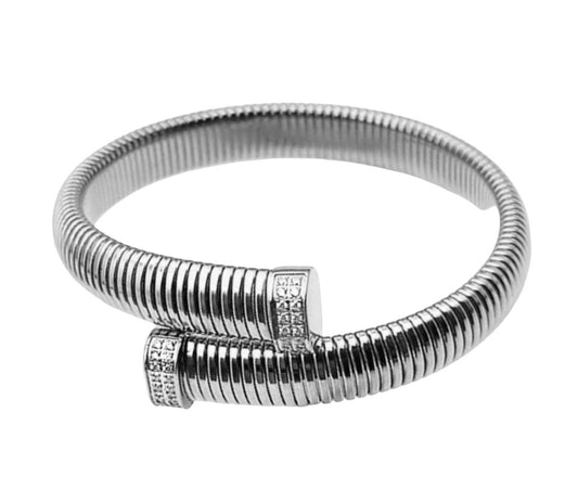 Stålarmband med CZ - Flexibelt