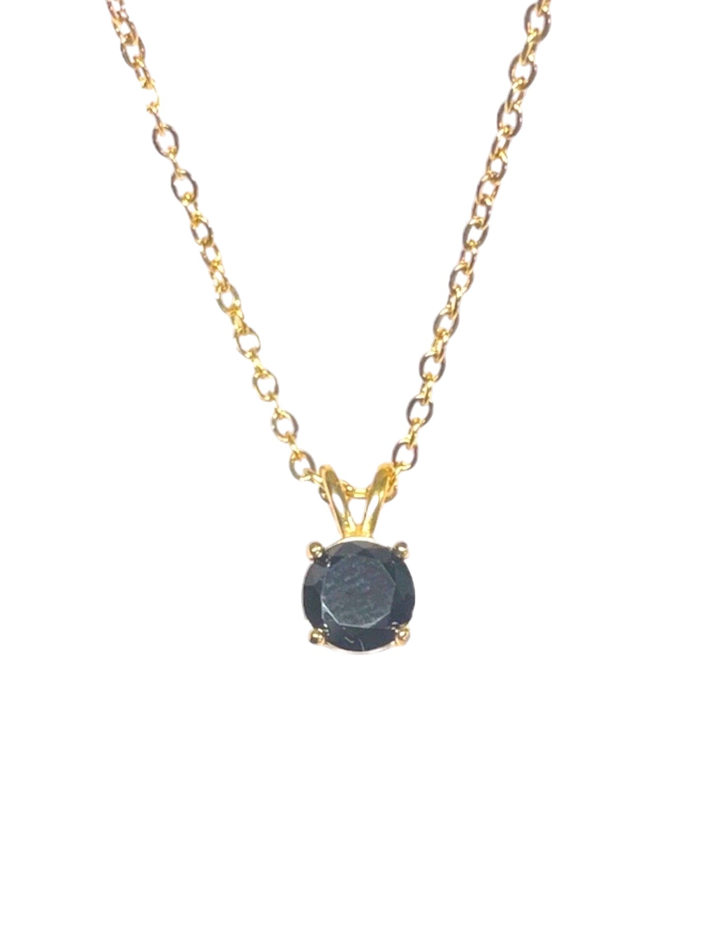 Stålhalsband med 18K förgyllning och CZ 40+5 cm