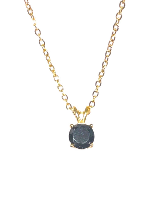 Stålhalsband med 18K förgyllning och CZ 40+5 cm