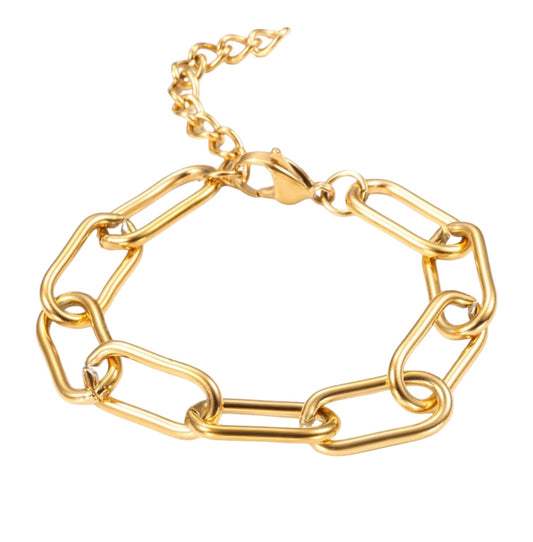 Stålarmband med 18K förgyllning 16+3 cm