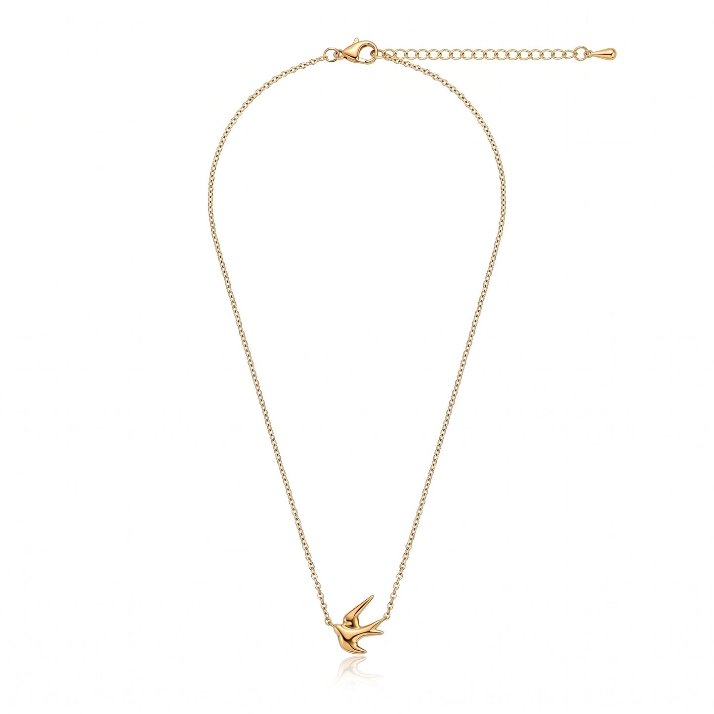 Stålhalsband med 18K förgyllning 38+5 cm