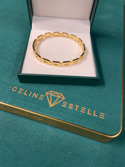 Stålarmband med 18K förgyllning 6MM