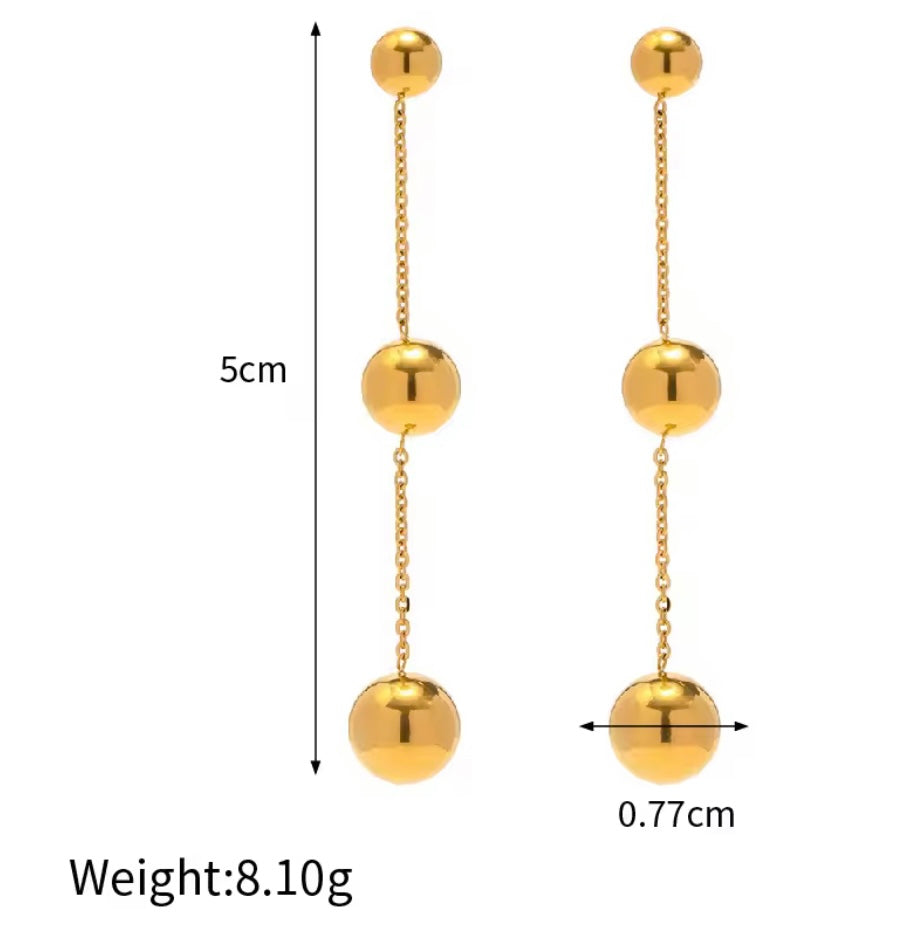Stålörhängen med 18K förgyllning 50MM