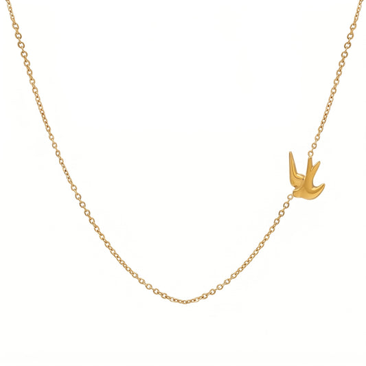 Stålhalsband med 18K förgyllning 38+5 cm