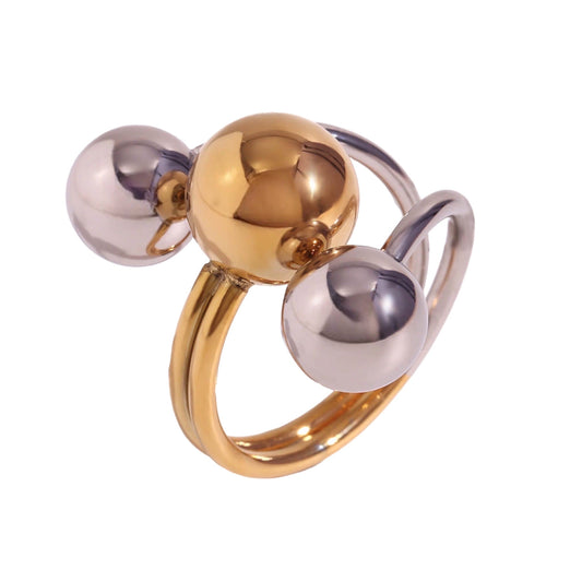 Stålring med 18K förgyllning - Reglerbar