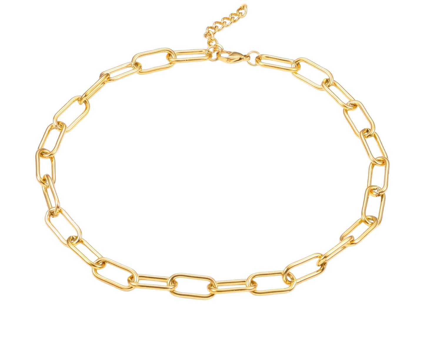 Stålhalsband med 18K förgyllning 40+5 cm