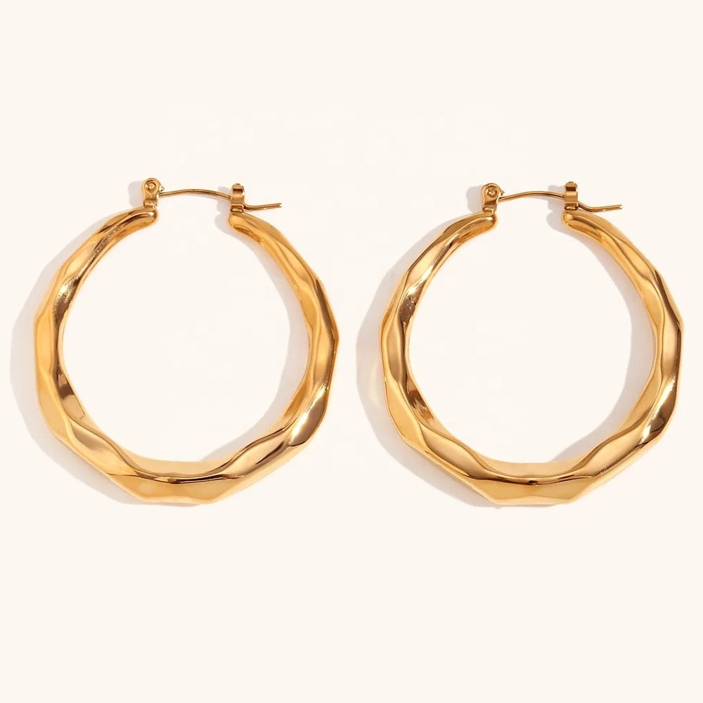 Stålörhängenmed 18K förgyllning 42MM / 40MM