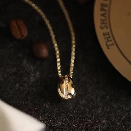 Stålhalsband med 18K förgyllning och CZ 40+5 cm