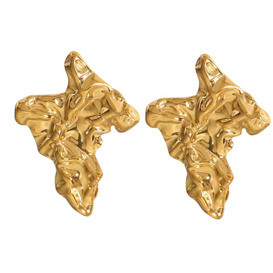 Stålörhängen med 18K förgyllning 39MM / 28MM