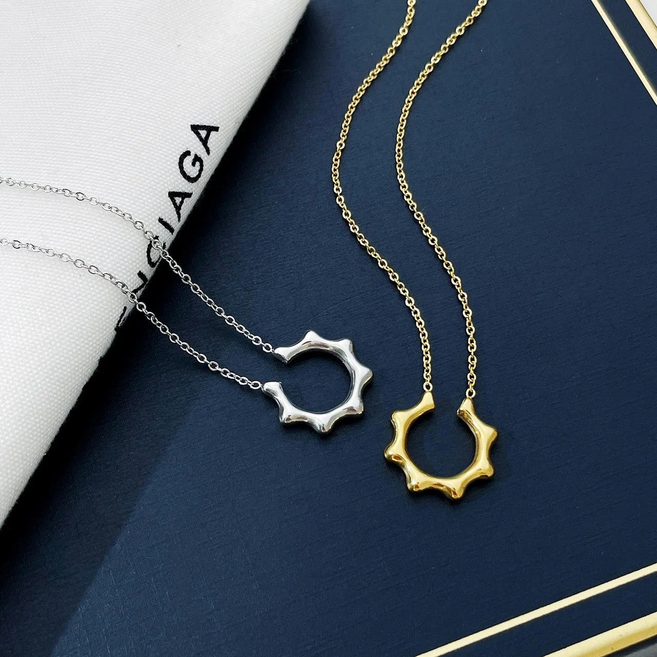 Stålhalsband med 18K förgyllning 40+5 cm