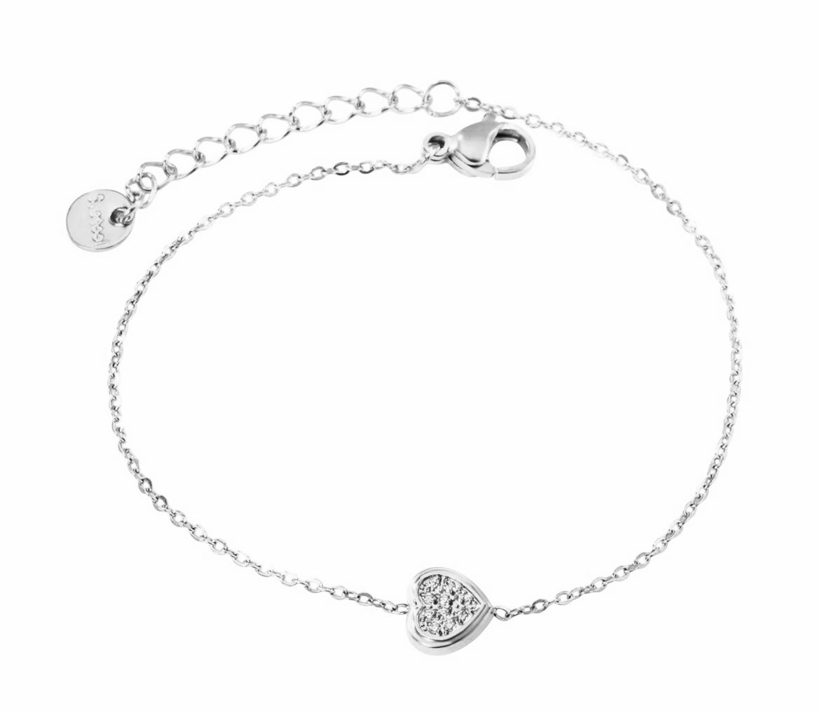 Stålarmband med CZ 16.5+3 cm