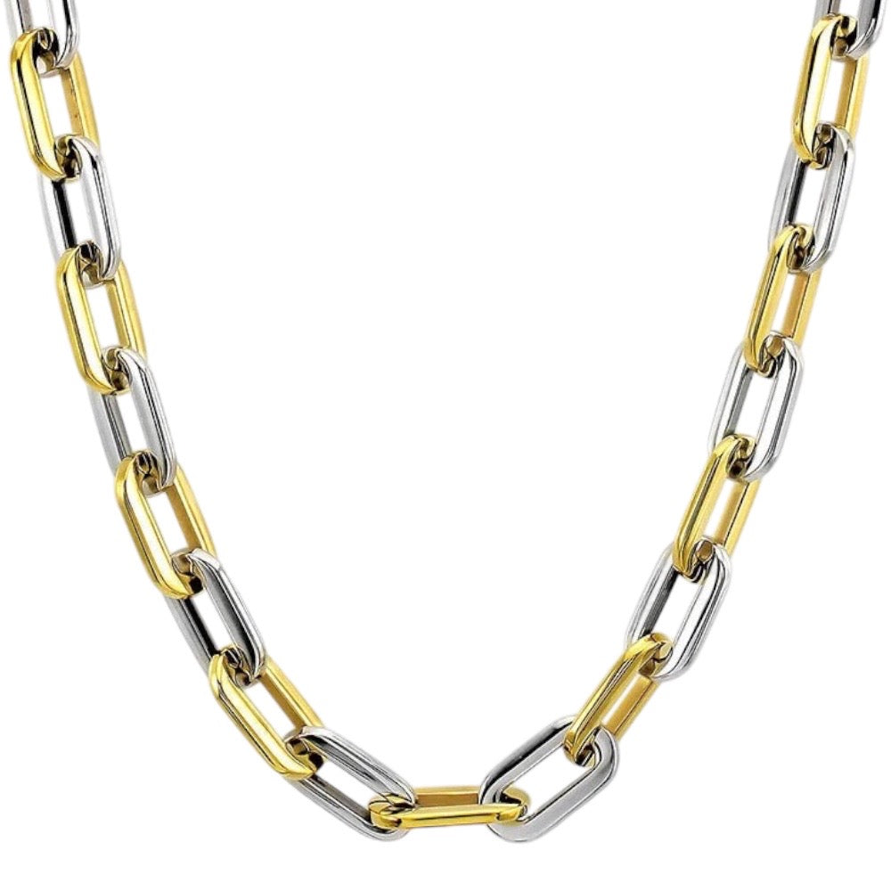 Stålhalsband med 18K förgyllning 45 cm