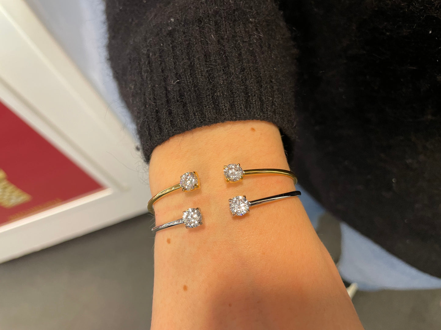 Stålarmband med 18K förgyllning och CZ - Reglerbar