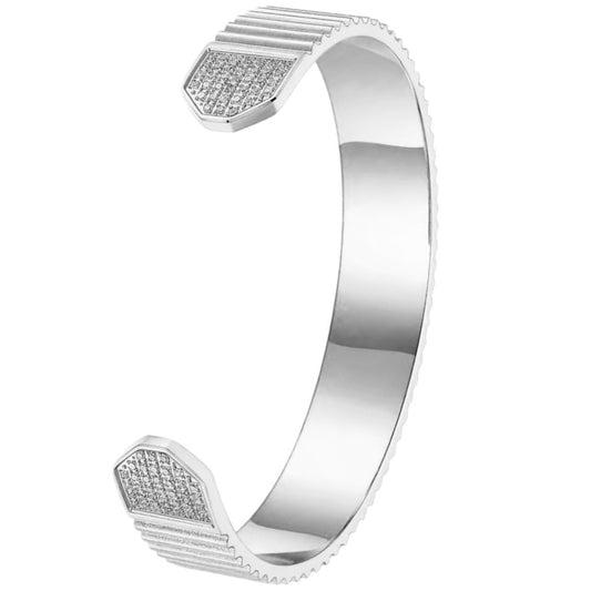 Stålarmband med CZ 12MM - Reglerbar