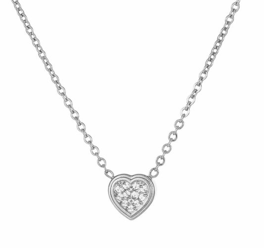 Stålhalsband med CZ 40+5 cm