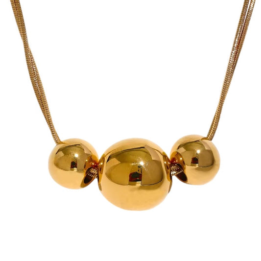 Stålhalsband med 18K förgyllning 40+5 cm