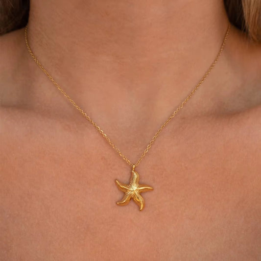 Stålhalsband med 18K förgyllning 40+5 cm
