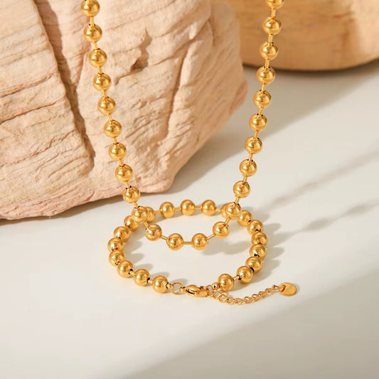 Stålhalsband med 18K förgyllning 10MM / 6MM / 4MM