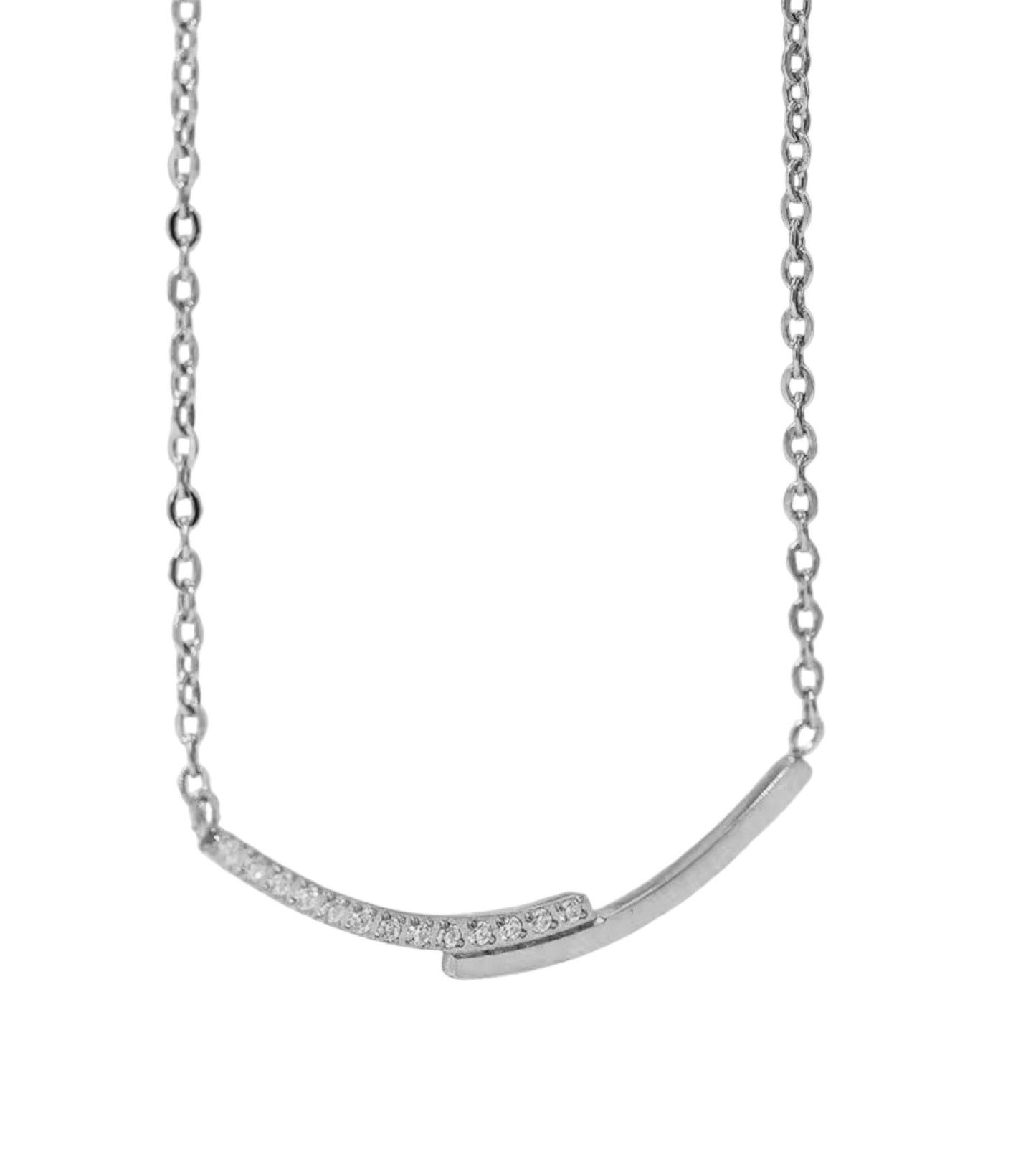 Stålhalsband med CZ 40+5 cm