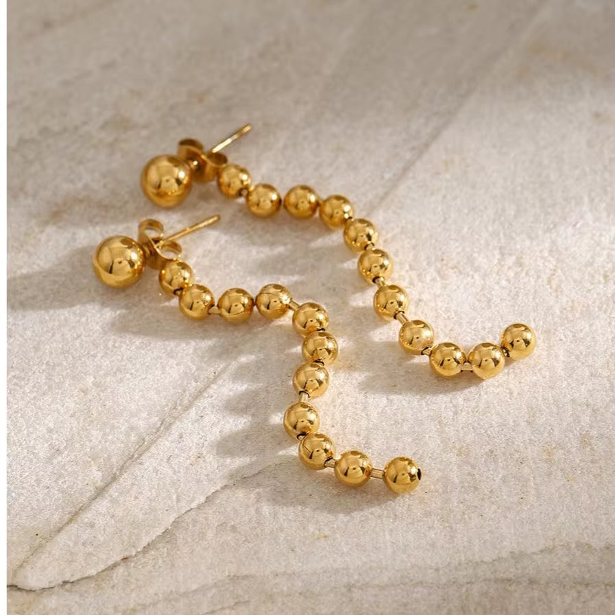 Stålörhängen med 18K förgyllning 67MM / 3MM