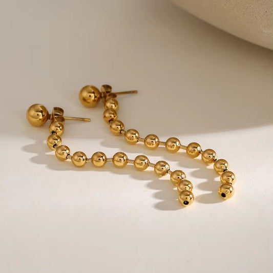 Stålörhängen med 18K förgyllning 67MM / 3MM