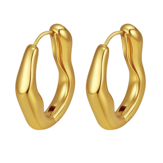Stålörhängen med 18K förgyllning 25MM / 19MM