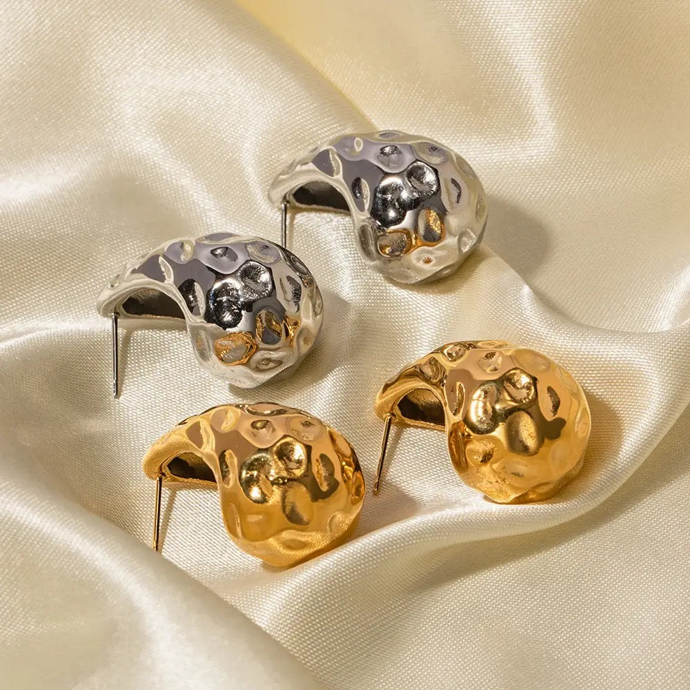 Stålörhängen med 18K förgyllning 32MM