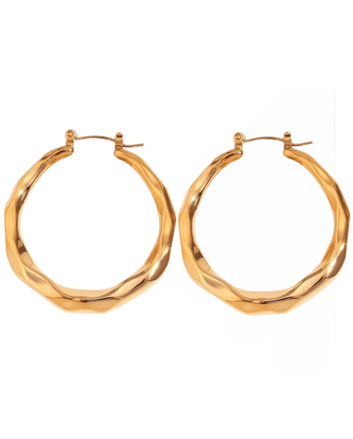 Stålörhängenmed 18K förgyllning 42MM / 40MM