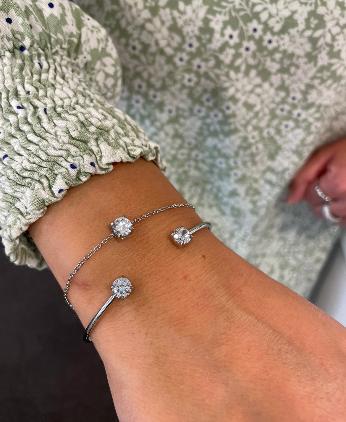 Stålarmband med CZ 15+4 cm