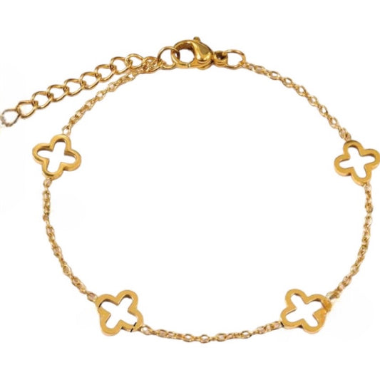 Stålarmband med 18K förgyllning 15+4 cm