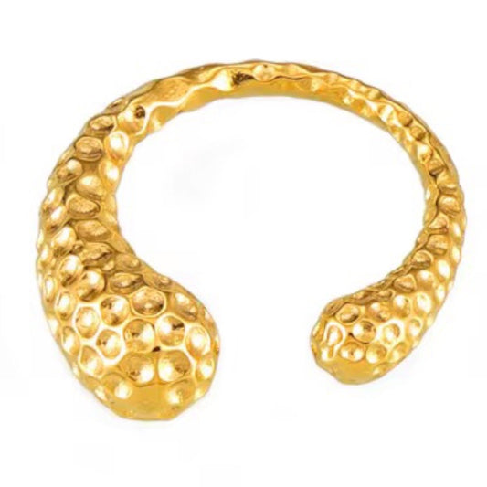 Stålring med 18K förgyllning - Reglerbar