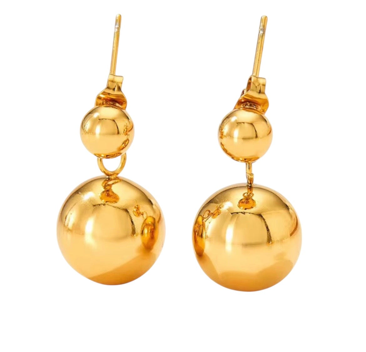 Stålörhängen med 18K förgyllning 23MM / 12MM