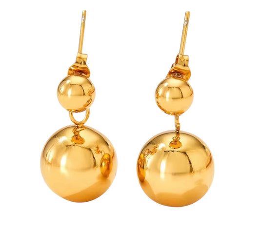 Stålörhängen med 18K förgyllning 23MM / 12MM