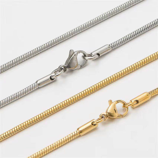 Stålhalsband med 18K förgyllning (70/60 cm)