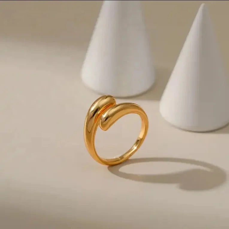 Stålring med 18K förgyllning - Reglerbar