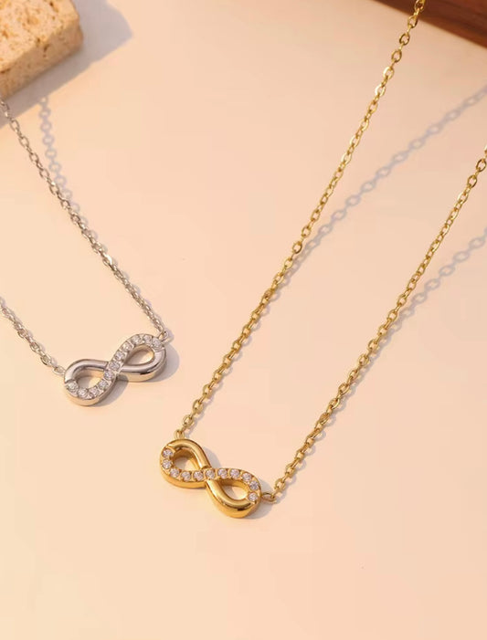 Stålhalsband med CZ 40+5 cm