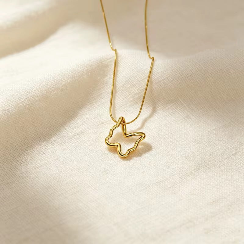 Stålhalsband med 18K förgyllning 40+5 cm