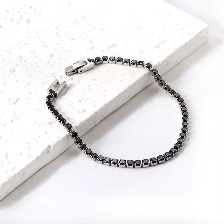 Stålarmband med CZ 17,5 cm (3MM)