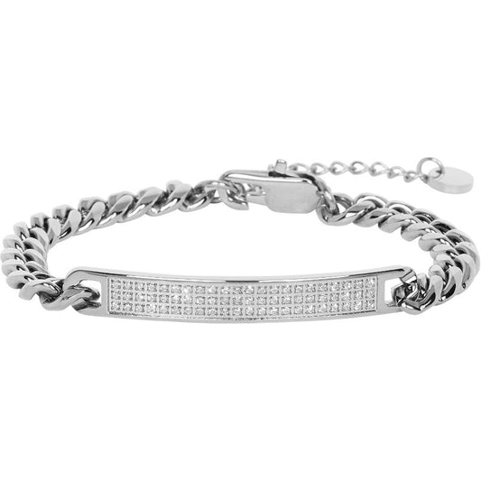 Stålarmband med CZ 16+4 cm