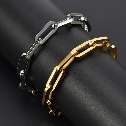 Stålarmband med 18K förgyllning 16+5 cm