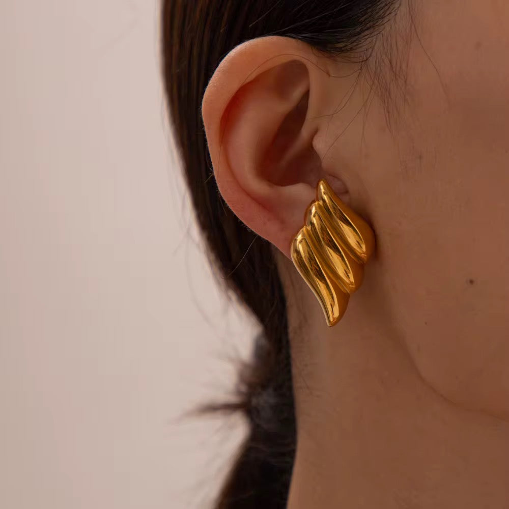 Stålörhängen med 18K förgyllning 25MM / 22MM