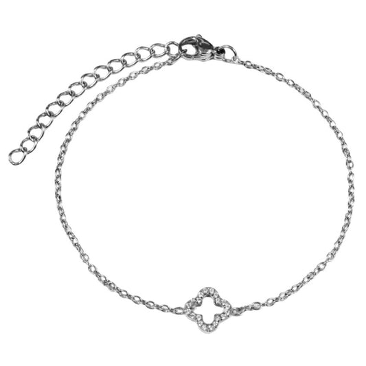 Stålarmband med CZ 16+4 cm