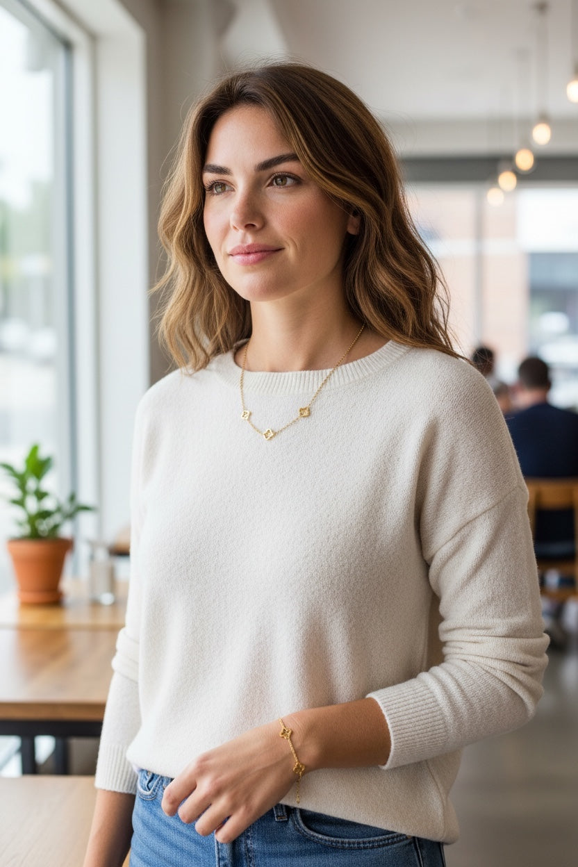 Stålhalsband med 18K förgyllning 41+5 cm