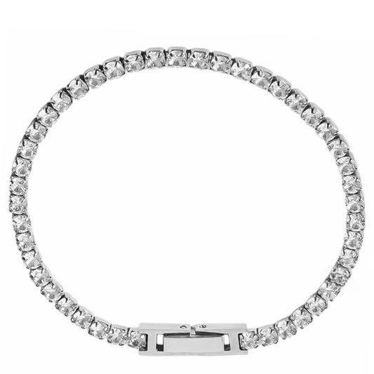 Stålarmband med CZ 17,5 cm (3MM)