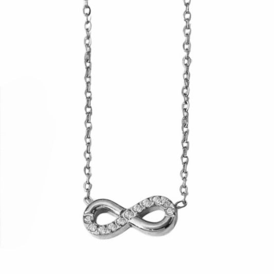 Stålhalsband med CZ 40+5 cm