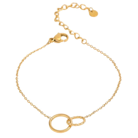 Stålarmband med 18K förgyllning 15+5 cm