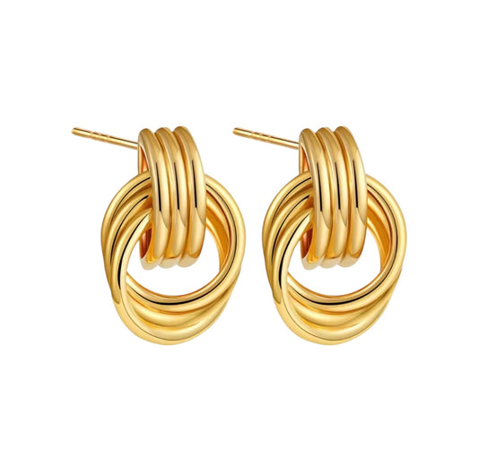 Stålörhängen med 18K förgyllning 25MM / 17MM