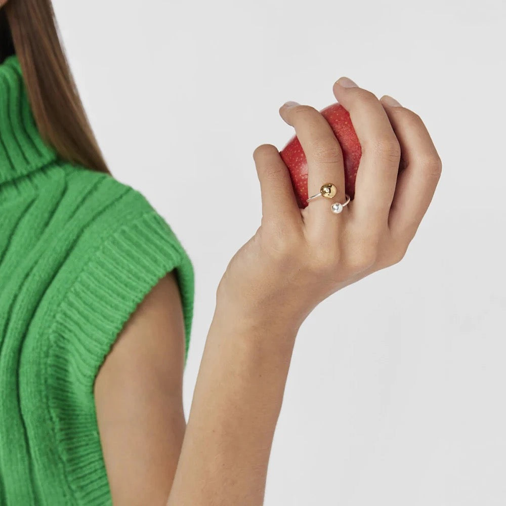 Stålring med 18K förgyllning - Reglerbar