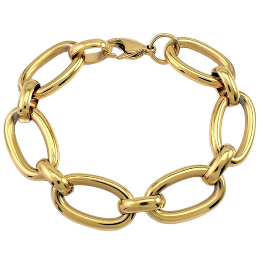Stålarmband med 18K förgyllning 20,5 cm