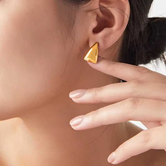 Stålörhängenmed 18K förgyllning 19MM / 12MM